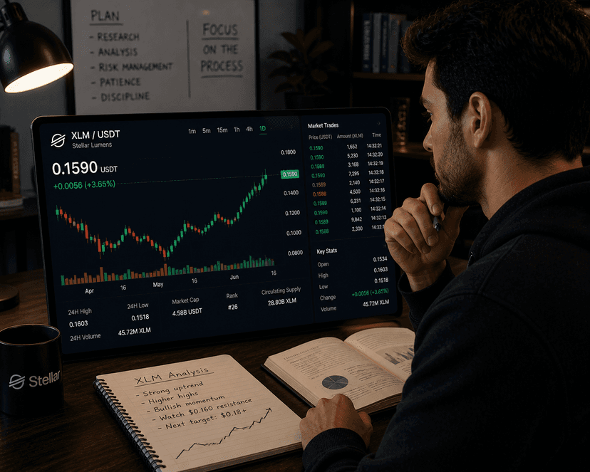 XLM stall near key levels as mixed signals keep traders on edge