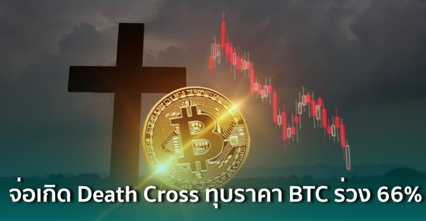 เตือนสัญญาณมรณะ! Bitcoin จ่อเกิด Death Cross ทุบราคาร่วง 66% ซ้ำรอยปี 2022