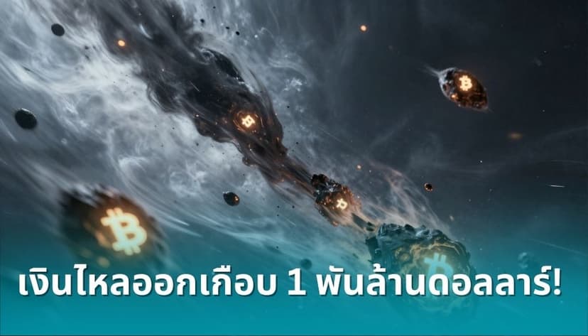 เงินไหลออก Bitcoin ETF เกือบ 1 พันล้านดอลลาร์! ตลาดคริปโตเผชิญแรงกดดันรอบใหญ่