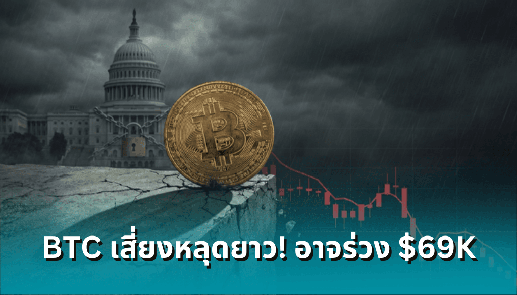 Bitcoin เสี่ยงหลุดยาว! นักเทรดให้โอกาสร่วง $69K เพราะกลัว Government Shutdown ในสหรัฐฯ