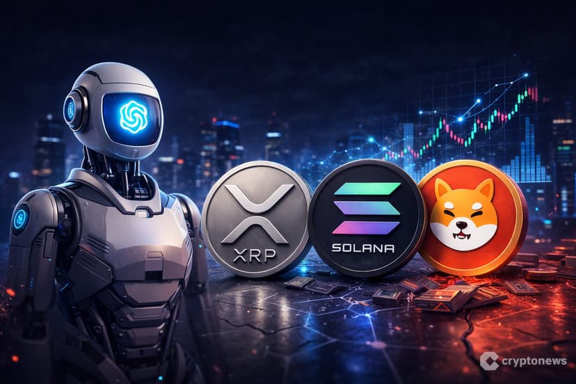 ChatGPT Predicts the 2026 Price of XRP, Solana and Shiba Inu