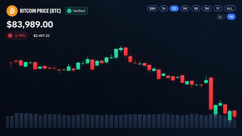 Bitcoin Price Plunges Below $84K as Rally Snaps