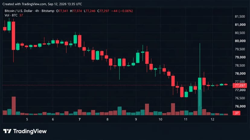 Bitcoin Price Takes a $3,215 Ride Just to Land Back at $77K