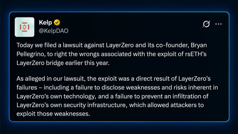 KelpDAO Takes Layerzero to Court Over a $292M Bridge Blowup