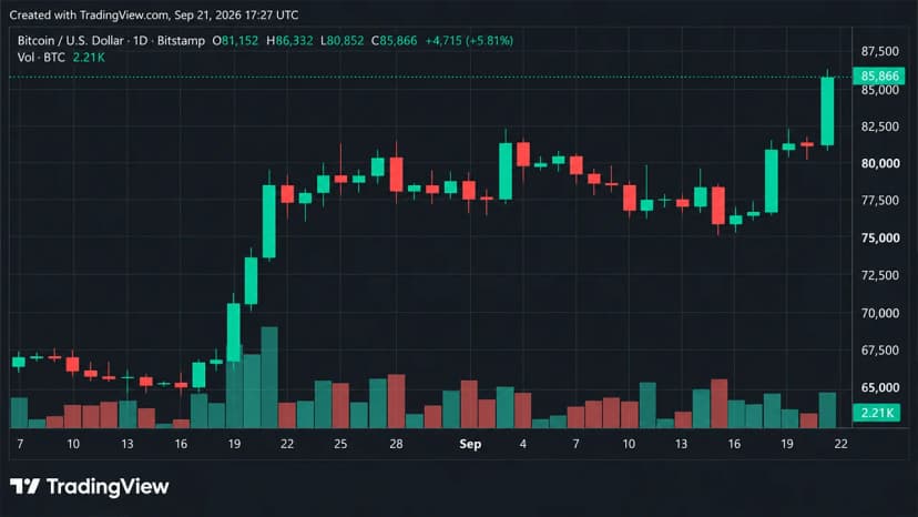 Massive Short Squeeze Sends Bitcoin Price Above $86,000