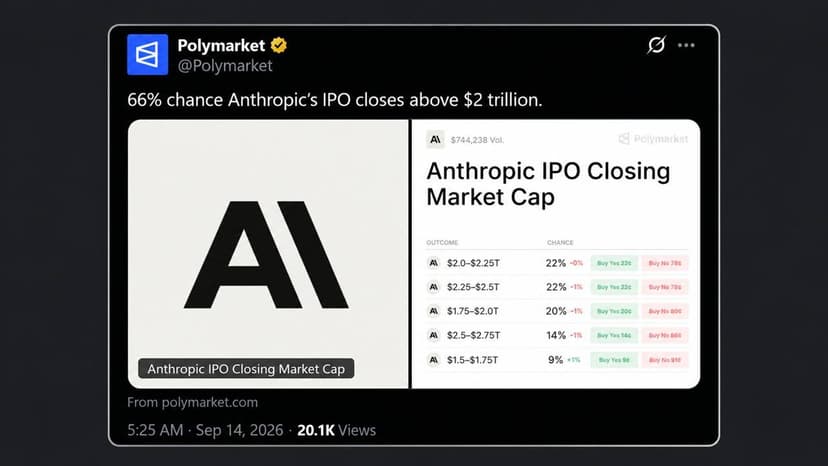 Nvidia Eyes $10B of Anthropic's IPO While Polymarket Bets on a $2T Pop