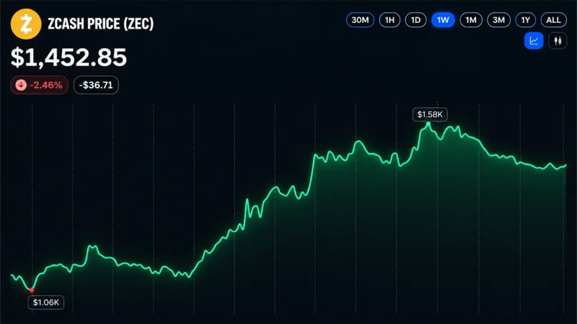 Zcash Price Holds Above $1,440 After Sharp Rally Pullback