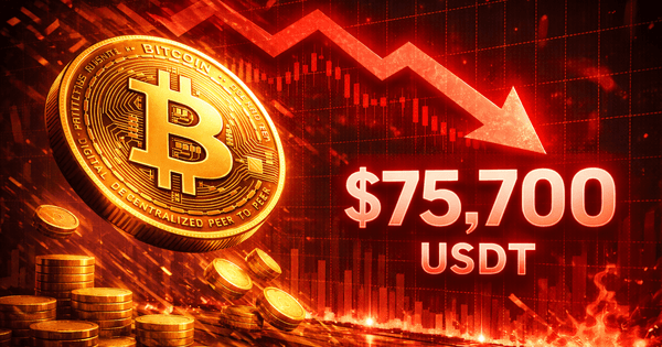 Bitcoin lao dốc về 75.700 USDT