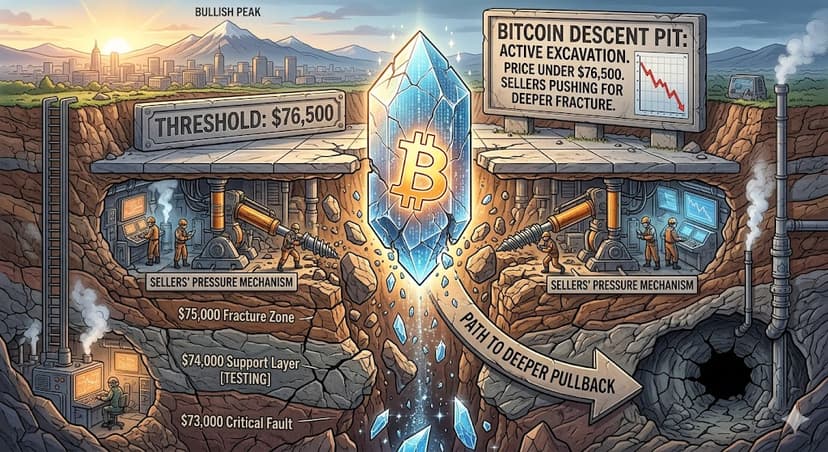 Bitcoin Price Dips Under $76,500, Sellers Push For Deeper Pullback